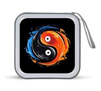 Ying and Yang Feng Shui Taijitu CD Case Holder Portable 40 Capacity DVD Wallet Storage Organizer for Car Travel