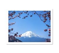 Ying Cherry Blossom Mount Fuji Japan Large Framed Art Print Poster Wall Decor 18x24 inch
