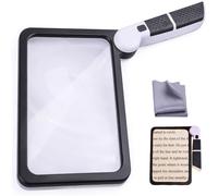ying Glass with Light, Page 5X Folding Handheld Rectangular Magnifier with 48 Lights for Reading Books & Close Work, Ideal Lighted Magnifying Gift for Low Visions