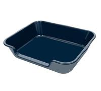 Ying Tutu 1 Pack of Extra Large Cat Litter Box (ABS Material), Low Entry Senior Litter Pen for Geriatric Kitty Big Cats, Jumbo Pet Safe Litter Boxes Tray for Indoor Pets Potty (Dark Blue, 24"L x 20"W)