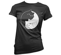 Ying Yang Cat Women's T-Shirt - Black 14