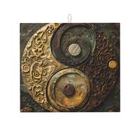 Ying Yang Diagram - Kitchen Drying Mats for Dishes Washable Absorbent Dish Draining Mat Heat Resistant Drying Pad for Countertop 16 x 18 in