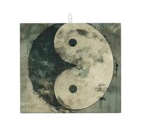 Ying Yang Diagram - Kitchen Drying Mats for Dishes Washable Absorbent Dish Draining Mat Heat Resistant Drying Pad for Countertop 16 x 18 in