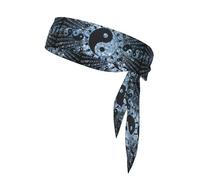 Ying Yang Diagram Print Tie Headband For Women Men, Ninja Headbands, Adjustable Moisture Wicking Cooling Headband
