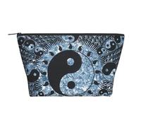 Ying Yang Diagram Printed Travel Makeup Bag Trapeze Cosmetic Bag Makeup Case Toiletry Bag Organiser for Women