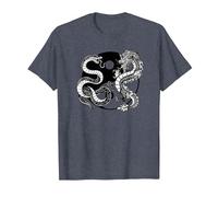 Ying Yang Dragon and Snake, Balance and Harmony T-Shirt, Men, Heather Blue, 5X-Large
