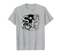 Ying Yang Dragon and Snake, Balance and Harmony T-Shirt, Men, Heather Grey, 6X-Large