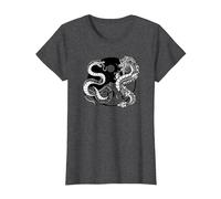 Ying Yang Dragon and Snake, Balance and Harmony T-Shirt, Women, Dark Heather Grey, Small