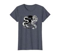 Ying Yang Dragon and Snake, Balance and Harmony T-Shirt, Women, Heather Blue, X-Large