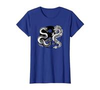 Ying Yang Dragon and Snake, Balance and Harmony T-Shirt, Women, Royal Blue, Medium