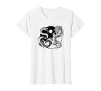 Ying Yang Dragon and Snake, Balance and Harmony T-Shirt, Women, White, XX-Large