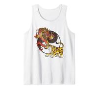 Ying Yang Dragon and The Tiger Fight Vintage mythical Tank Top