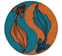 Ying Yang Koi Fish Patch Embroidered Applique Badge Iron On Sew On Emblem