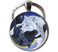 Ying Yang Wolf Key Chain Ying Yang Wolf Jewelry Animal Jewellery