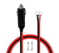 YINGAYOU 14AWG Cigarette Lighter Plug to O Ring 6mm Cigarette Lighter Lead with O Ring Cable Connector with LED 12V 24V 20A, for Automotive Inverters, Air pump, Car Speaker MP3 Power Supply (3 m)