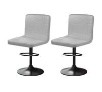 YINGAYOU Bar Stool Covers with Back Bar Stools Slipcovers with Backrest Very Soft Elastic and Easy to Install Wrinkle Resistant, Washable, Dustproof (2, Light Grey)