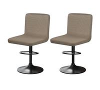 YINGAYOU Bar Stool Covers with Back Bar Stools Slipcovers with Backrest Very Soft Elastic and Easy to Install Wrinkle Resistant, Washable, Dustproof (2, Khaki)