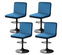 YINGAYOU Bar Stool Covers with Back Velvet Bar Stools Slipcovers with Backrest Very Soft Elastic and Easy to Install Wrinkle Resistant, Washable, Dustproof (4, Peacock Blue)