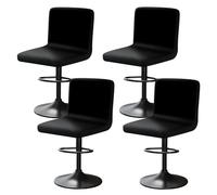 YINGAYOU Bar Stool Covers with Back Velvet Bar Stools Slipcovers with Backrest Very Soft Elastic and Easy to Install Wrinkle Resistant, Washable, Dustproof (4, Black)