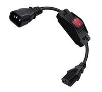 YINGAYOU C14 to C13 with Switch 250V 10A Black, 0.5 m /1.6 ft