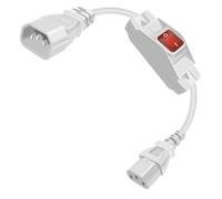 YINGAYOU C14 to C13 with Switch 250V 10A White, 0.5 m /1.6 ft
