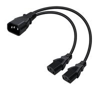 YINGAYOU C14 to C13 Y Splitter IEC C14 to Dual C13 Power Cable 10A 250V Can Connect to Two Devices at The Same Time, Suitable for a Wide Range of Electrical Equipment (0.3 m/1 ft)