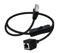 YINGAYOU Cat 6 Ethernet Extension Cable with Switch 1000Mbps RJ45 Extension Cable Male Female for Laptop,PC,Router and MC (Straight, 0.6 m/2 ft)