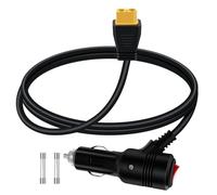 YINGAYOU Cigarette Lighter XT60 Cable with Switch 16AWG 15A XT60 Car Charging Cable 12V 24V with LED Indicator Lights 2 Spare Fuses for Car, Solar, Motorcycle (6.5FT / 2m)