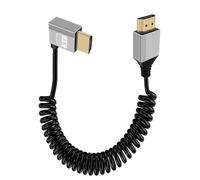 YINGAYOU Coiled HDMI Cable 4K @ 60Hz Gold Plated Connectors HDMI 90 Degree Cable High Speed 3D, ARC, Ethernet for Laptop, Monitor, PS5, PS4, Xbox One, Fire TV, PC (Right 0.5-2m)