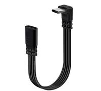 YINGAYOU Flat USB C Extension Cable 90 Degree USB C Male to Female Extension Cable Support Charging and Data 480Mbps 100W 12V 5A for Phones, Laptops, PC (Up Down Bend, 50 cm)