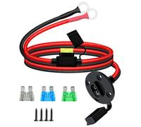 YINGAYOU Fused SAE Power Socket Sidewall Port 10AWG 30A SAE Sidewall with Inline Fuse and O Rings 8mm Solar Power Socket Sidewall for Charging Motorcycles Tractors Cars (1 m)