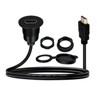 YINGAYOU HDMI Panel Mount Extension Cable 18Gbps HDMI 2.0 Male to Female Cable 4K@60Hz HDMI Car Mount Extension Cable Support 3D HDR ARC for Laptop, Projector, TV, Blu Ray (1 m/3 ft)