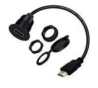 YINGAYOU HDMI Panel Mount Extension Cable 18Gbps HDMI 2.0 Male to Female Cable 4K@60Hz HDMI Car Mount Extension Cable Support 3D HDR ARC for Laptop, Projector, TV, Blu Ray, PS3/PS4 (0.3 m/1 ft)