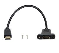 YINGAYOU HDMI Panel Mount HDMI Extension Cable 4K HDMI Short Extender with Screw Holes Panel Mounted, Apply to Blu Ray Players, HDTV, Xbox360, TV (0.3 m/1FT)