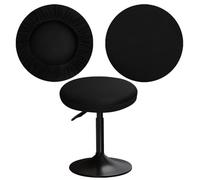 YINGAYOU Round Stool Covers Stretch 12-16 Inch/30-40cm Bar Stool Seat Cover Round with Breathable Mesh Good Protection and Good Fit Easy to Clean (1, Black)