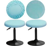 YINGAYOU Round Velvet Stool Cover 12-16"/30-40cm Bar Stool Cover Very Soft Elastic and Easy to Install Wrinkle Resistant, Washable, Dustproof Suitable for Round and Square Stools (2, Blue)