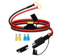 YINGAYOU Sae to O Ring Terminal Harness 14AWG 20A Battery O Ring 8mm Connectors for Car Battery Charger 12V 24V for Solar Panel, Motorcycle, Car, RV (6.5FT / 2 m)