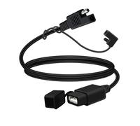 YINGAYOU SAE USB Charger Cable SAE 2 Pin to USB Adapter 18AWG 5V 2.1 A with Waterproof Cap for Motorcycles, Electric Vehicles, Cars (Black, 2 m)