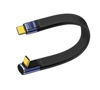 YINGAYOU Short Flat USB C Cable 40Gbps High Speed Short USB C Thunderbolt 4 Cable 240W 48V 5A Support Audio & Video 8K@60Hz, for Phones, Laptops, PC (Up Down Bend, 13 cm)