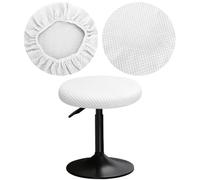 YINGAYOU Stool Covers Round 12-16" Bar Stool Seat Covers Round with Plush Squares, Elastic Soft and Comfortable Are Rich Color That Doesn’t Fade (1, White)