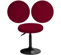 YINGAYOU Stool Covers Round 12-16" Bar Stool Seat Covers Round with Plush Squares, Elastic Soft and Comfortable Are Rich Color That Doesn’t Fade (1, Burgundy)