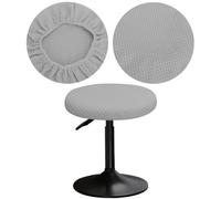 YINGAYOU Stool Covers Round 12-16" Bar Stool Seat Covers Round with Plush Squares, Elastic Soft and Comfortable Are Rich Color That Doesn’t Fade (1, Light Gray)