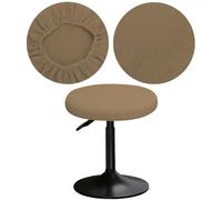 YINGAYOU Stool Covers Round 12-16" Bar Stool Seat Covers Round with Plush Squares, Elastic Soft and Comfortable Are Rich Color That Doesn’t Fade (1, Khaki)
