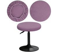 YINGAYOU Stool Covers Round 12-16" Bar Stool Seat Covers Round with Plush Squares, Elastic Soft and Comfortable Are Rich Color That Doesn’t Fade (1, Purple)