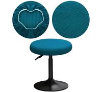 YINGAYOU Stool Covers Round 12-16" Bar Stool Seat Covers Round with Plush Squares, Elastic Soft and Comfortable Are Rich Color That Doesn’t Fade (1, Peacock Blue)