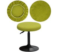 YINGAYOU Stool Covers Round 12-16" Bar Stool Seat Covers Round with Plush Squares, Elastic Soft and Comfortable Are Rich Color That Doesn’t Fade (1, Green)