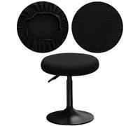 YINGAYOU Stool Covers Round 12-16" Bar Stool Seat Covers Round with Plush Squares, Elastic Soft and Comfortable Are Rich Color That Doesn’t Fade (1, Black)