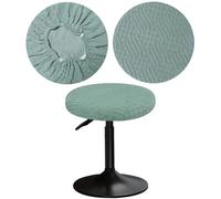 YINGAYOU Stool Covers Round 12-16" with Jacquard Pattern Bar Stool Seat Covers Round, Elastic Soft and Comfortable are Rich Color That Detachable and Washable (1, Green)