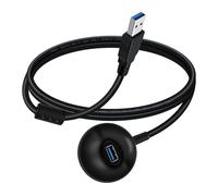 YINGAYOU USB 3.0 Extension Cable with Pedestal USB Panel Mount Cable 5Gbps Data Transmit and Power Supply for Laptops PC,USB Flash Drive,Card Reader,Keyboard,Mouse (1.5 m/4.9 ft)