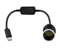 YINGAYOU USB C Male to 12V Car Cigarette Lighter Socket Step Up Car Cigarette Lighter Socket Converter Cable, for Lighters Driving Recorder GPS (USB C, 0.3 m / 1FT)